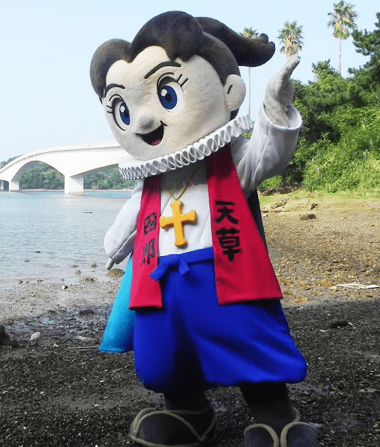 Praying Costumed Mascot Character